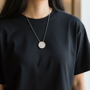 Lia Sophia Beautiful Round Crystal Pavé Pendant Necklace